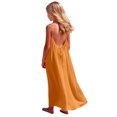 thumbnail image 2 of EGNMCR Robe Longue Ample à Bretelles pour Filles, Mode, Mignonne, Couleur Unie, avec Cordon au Dos, Robe pour Filles, 2 of 9