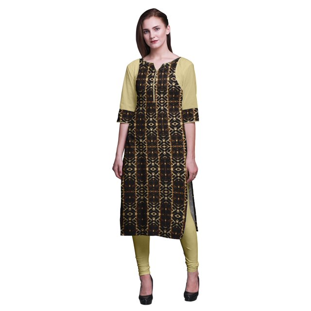 Bimba Kurti Droit en Coton Imprimé pour Femmes Kurta Tunique d'Été-TP