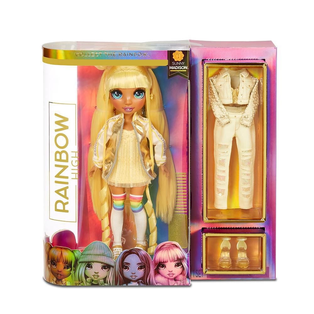 Rainbow High Sunny Madison : poupée-mannequin jaune avec 2 tenues
