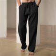 thumbnail image 2 of WEAIXIMIUNG Winter Overalls Men Men's Figure Flattering Linen Pants Fashionable Pure Color Casual Flat Front Work Pants, 2 of 9