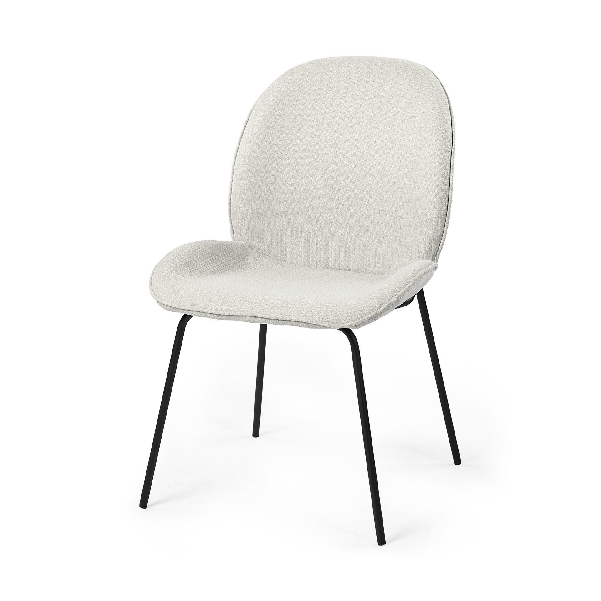 homeroots kitchen & dining 397471 Black and White Flaired Seat Fabric Dining Chair