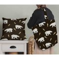 thumbnail image 5 of Soimoi Brown polyester Crepe Fabric Falling Star & Polar Bear Animal Print Sewing Fabric Yard 52 Inch Wide, 5 of 5