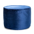 thumbnail image 1 of Pouf Eclipse bleu indigo velours – Pouf rond avec housse lavable et rembourrage en billes, idéal comme siège ou repose-pieds pour salon, chambre à coucher ou bureau, 1 of 6