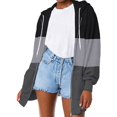 thumbnail image 1 of Chandails à Capuche Zippés pour Femmes Rabais de 50 % en Liquidation Mode Décontractée à Agencement de Couleurs Chandail à Capuche à Manches Longues Veste, 1 of 5