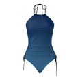 thumbnail image 4 of FhsagQ Ensembles de Maillots de Bain pour Femmes Jeu de Rôle Maillots de Bain pour Femmes Tankini 2 Pcs Maillot de Bain Normal Dos Nu 2 Pcs Imprimé Réglable Couleur d'Impression Rembourré à Bretelles Ensembles Vacances Tenue de Plage Bleu Foncé TG, 4 of 4