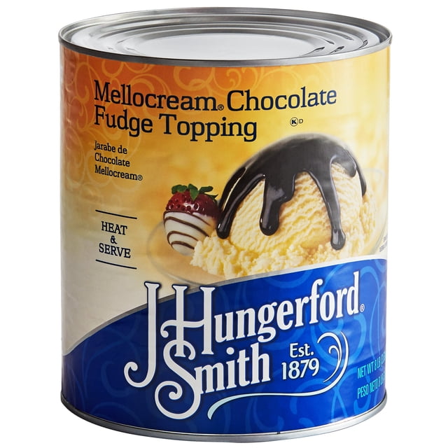 J. Hungerford Smith 2.84L Can Mellocream Chocolate Fudge Topping - 6/Case