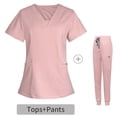 thumbnail image 1 of EQWLJWE Plus Size Women's Scrub Set, V-Neck, Jogger Pants, Clearance, 1 of 4