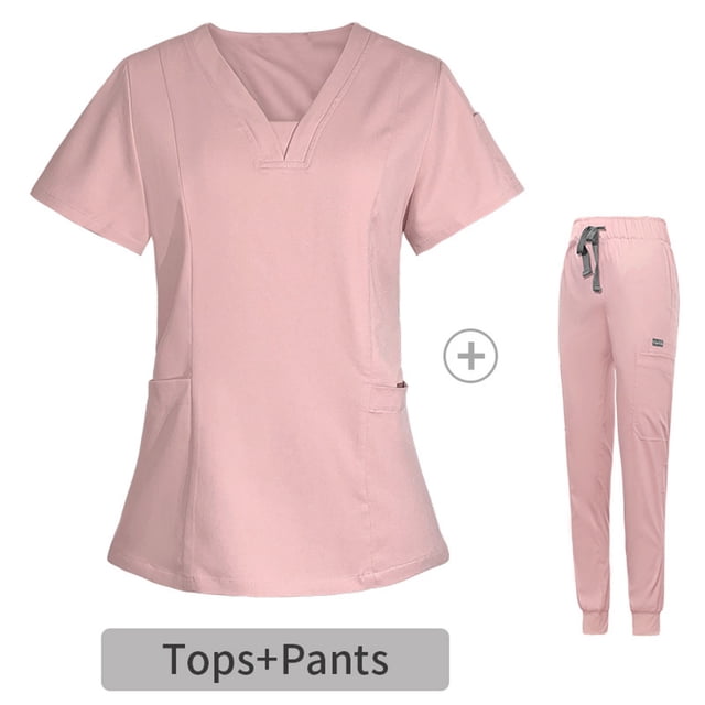 EQWLJWE Plus Size Women's Scrub Set, V-Neck, Jogger Pants, Clearance