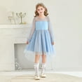thumbnail image 2 of GDREDA Robes d'Été pour Filles 2025 Printemps Robe à Manches Longues pour Filles Robe en Maille Bleu Ciel, 9-10 Ans, 2 of 9