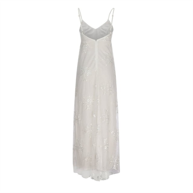 Robes Blanches Formelles pour Femmes Robe d'Invitée de Mariage Ajustée Élégante Robe de Bal en Dentelle Robe Maxi Robes de Retour à la Maison