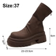 thumbnail image 2 of Bottines Chelsea pour Femmes Mi-Mollet à Talon Bas Plateforme Épaisses à Enfiler, 2 of 5