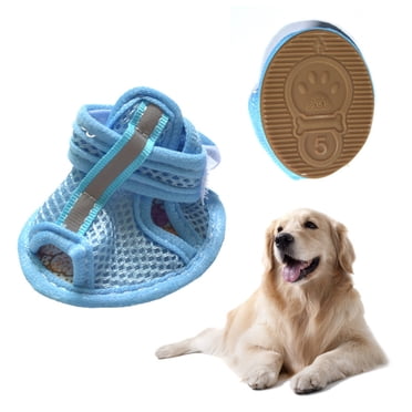 Agiferg 4Pcs Anti-slip Spring Summer Pet Boots Paw Breathable Mesh Soft Bottom Dog Shoes