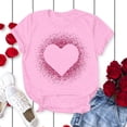 thumbnail image 1 of Meichang T-Shirt pour Femmes Joyeuse Saint-Valentin Chandails Cœur d'Amour T-Shirt Graphique Hauts Mignons Hauts T-Shirts de Fête Manches Courtes Col Rond T-Shirts Mode 2025, 1 of 5