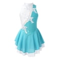 thumbnail image 1 of MSemis Enfants Filles Sans Manches Paillettes Floral Justaucorps de Ballet Tutu Jupe Patinage Artistique sur Glace et à Roulettes Robe de Compétition Costume Vert Lac&Blanc 8, 1 of 7