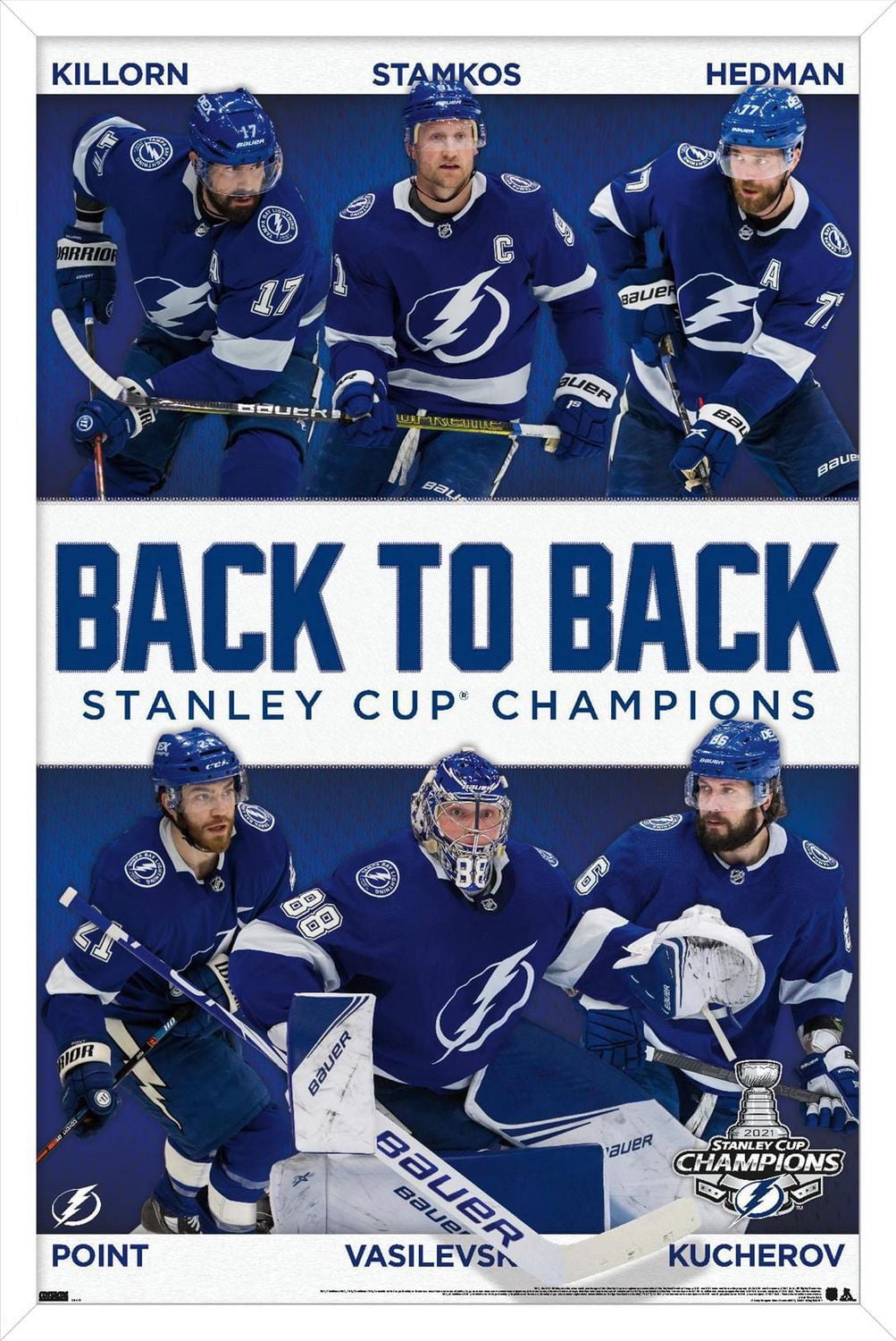 NHL Tampa Bay Lightning - 2021 NHL Stanley Cup Champions Wall Poster, 22.375" x 34" Framed