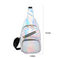 thumbnail image 3 of EGNMCR Bright Leather Small Sling Colorful Backpack Multi-Purpose Chest Bag Hiking Outdoor,, 3 of 6