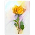 thumbnail image 2 of Design Art - Peinture de Rose avec Feuilles Vertes, 2 of 4