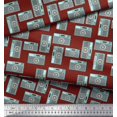 thumbnail image 3 of Soimoi Red Cotton Voile Fabric Camera & Dots Print Sewing Fabric Yard 42 Inch Wide, 3 of 3