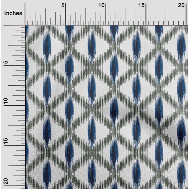 oneOone Silk Tabby Fabric Diamond Ikat Print Fabric By The Yard 42 Inch Wide
