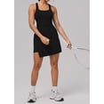 thumbnail image 4 of Robe de Tennis pour Femmes Robes Athlétiques Robe d'Entraînement Robe Jupe-Short Tenues de Golf Noir TG, 4 of 7