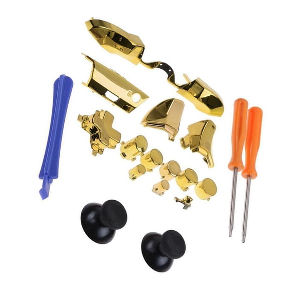 Kit de Bouton de Déclenchement Pare-Chocs de Manette de Jeu LB RB LT Modification pour Joueur Domestique RT Manette Tournevis Pry Bricolage Réparation Entretien Professionnel Pièce de Rechange Jaune