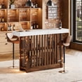 thumbnail image 1 of GloryStar 63 Inch Modern Bar Table, Counter Height Design with 2-Tier Storage, Accommodates 4-8 People, Versatile Pub Table for Breakfast, Coffee, Dining Room, Bistro, or Living Room, 1 of 7