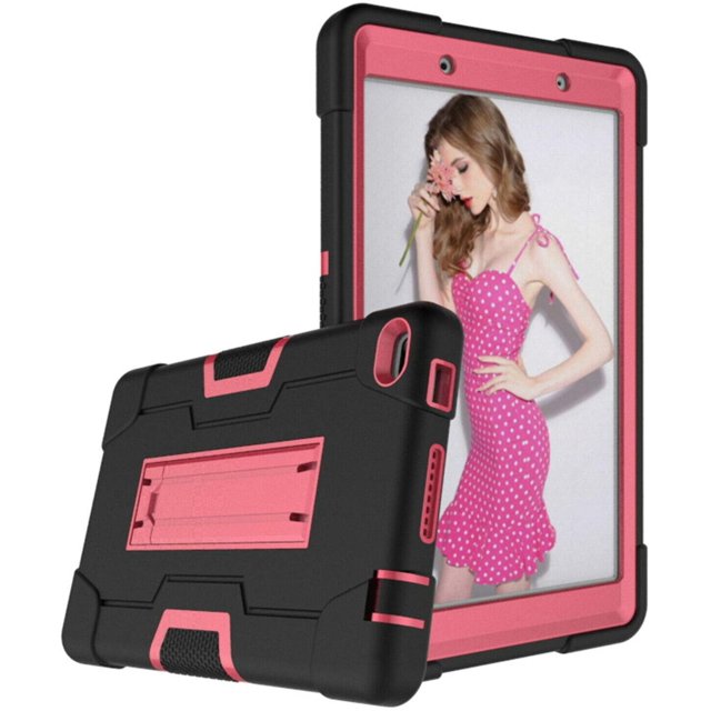 Mignova pour Lenovo Tab E8/TB8304F Étui pour Tablette 8,0 Pouces, Étui Hybride Robuste Antichoc avec Armure Rigide, Protection Intégrale avec Support Intégré pour Lenovo Tab E8/TB8304F 8,0 Pouces (Noir/rose)