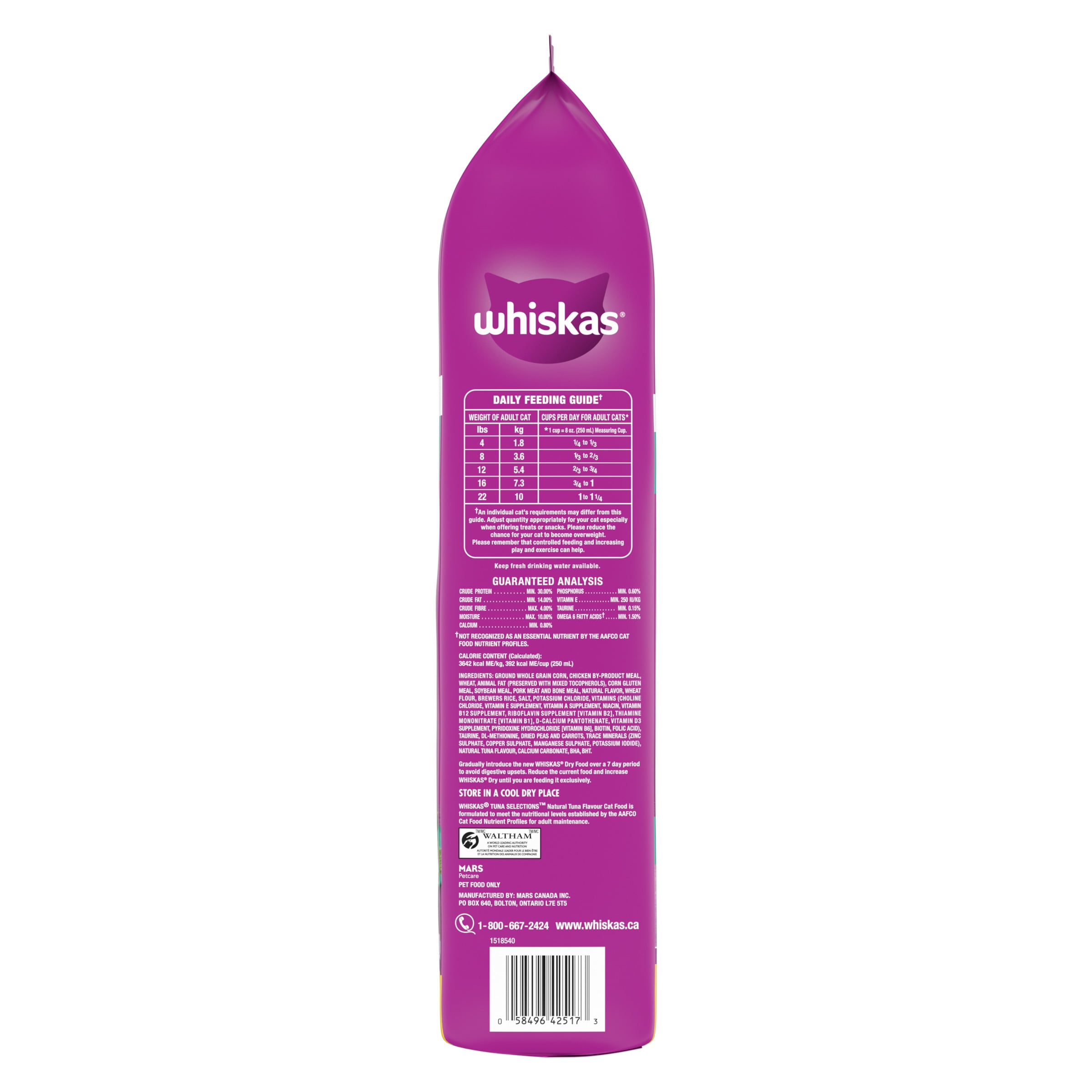 Nourriture sèche pour chats adultes WHISKAS Sélections de thon avec arôme naturel de thon, sac de 2 kg
