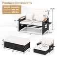 thumbnail image 3 of Gymax Patio Rattan Daybed Set w/Cushioned Loveseat & Storage Ottoman for Porch Outdoor White, 3 of 10