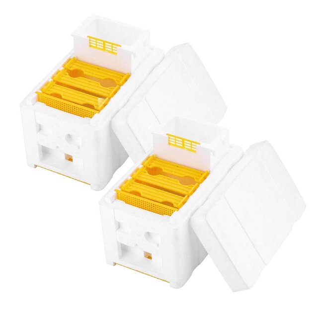 Beekeeping Tools, Queen Bee Rearing Beehive Beekeeping Pollination Box Beekeeper Supplies 2Pcs, Beekeeping Supplies