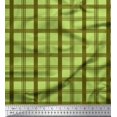 thumbnail image 1 of Soimoi Green Heavy Satin Fabric Check Check Print Sewing Fabric Yard 54 Inch Wide, 1 of 5