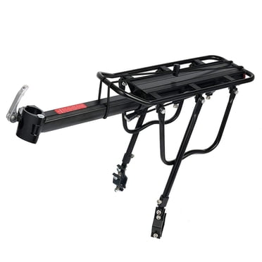 Dvkptbk Bike Rack Rear Bike Rack Bicycle Cargo Rack Quick Release Adjus-Table Alloy Bicycle Carrier Easy to Install Black Bicycle Accessories