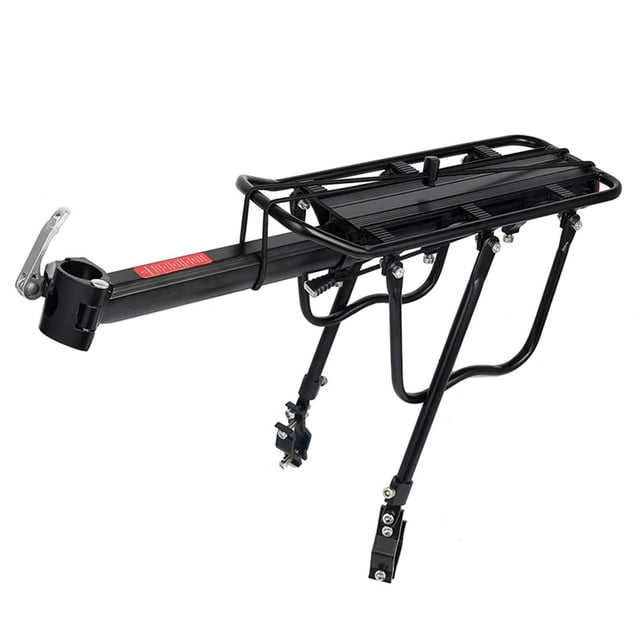 Dvkptbk Bike Rack Rear Bike Rack Bicycle Cargo Rack Quick Release Adjus-Table Alloy Bicycle Carrier Easy to Install Black Bicycle Accessories