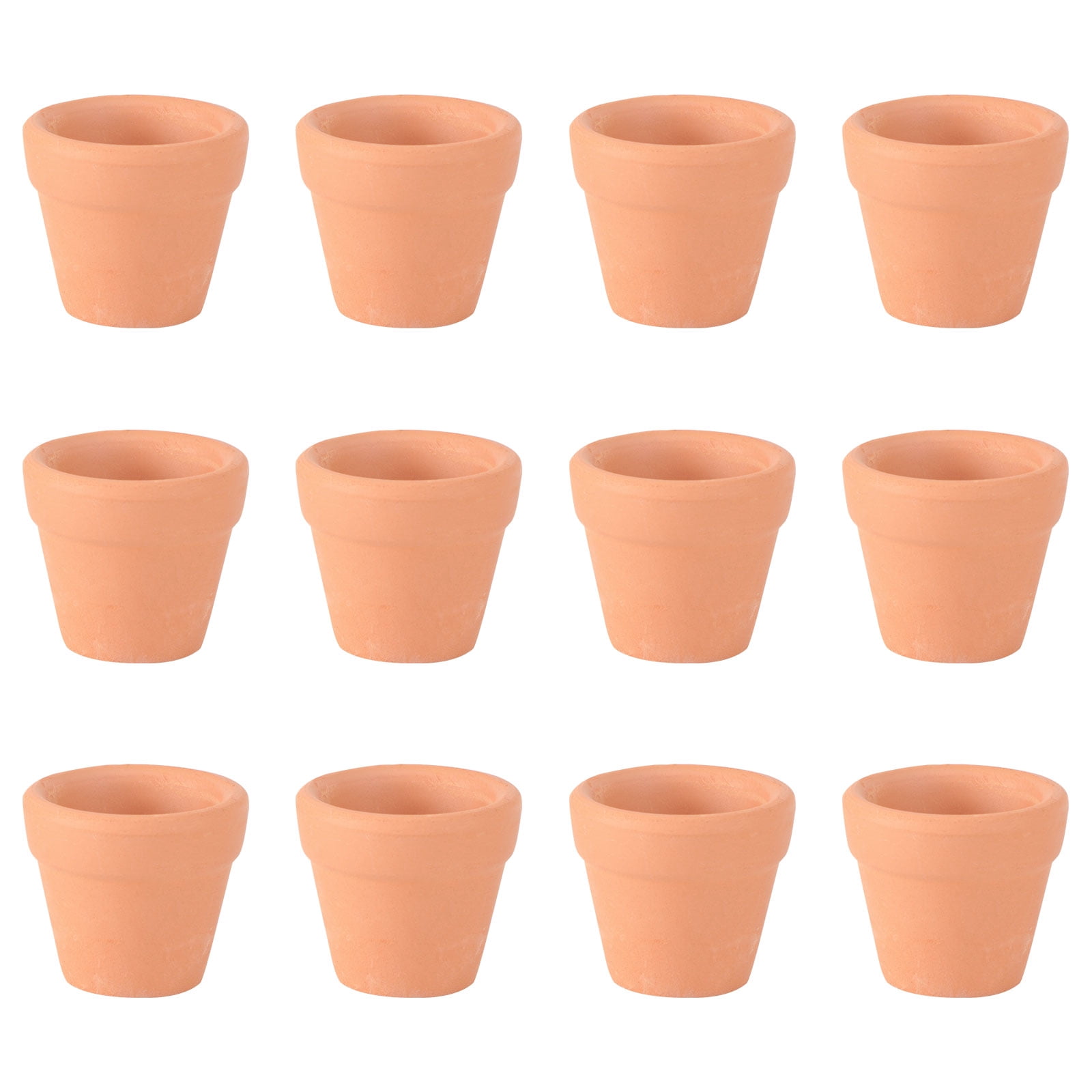 EeaseCA 12Pcs 3x3cm Small Mini Terracotta Pot Clay Ceramic Pottery Planter Cactus Flower Pots Succulent Nursery Pots Great for Plants Crafts Wedding Favor