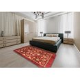 thumbnail image 4 of Ahgly Company Indoor Round Abstract Red Abstract Area Rugs, 3' Round, 4 of 6