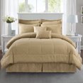 thumbnail image 1 of JML Ensemble de Literie 8 Pcs Matelassé Diamant avec Draps, Simple, Taupe, 1 of 5