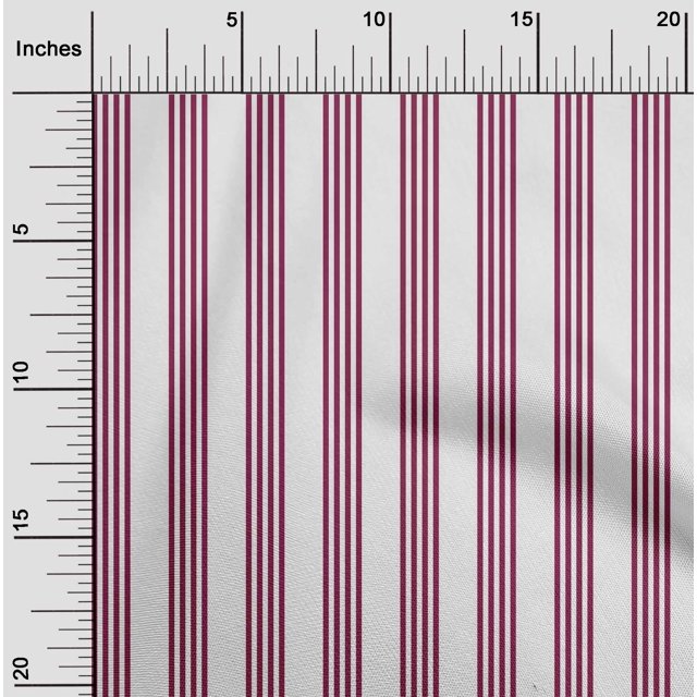 oneOone Cotton Cambric Fabric Vertical Stripe Print Sewing Fabric BTY 56 Inch Wide