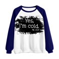 thumbnail image 4 of Chandails à Capuchon Mode pour Femmes 2023 T-shirt Imprimé Blouse à Manches Longues Col Rond Hauts Décontractés Chandail 50 % de Rabais Liquidation Costumes d'Halloween/Noël, 4 of 5