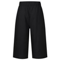 thumbnail image 2 of Innerwin Solid Color Women Capri Pants, Black, Size L, 2 of 3