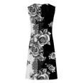 thumbnail image 5 of Penkiiy Robes de Printemps pour Femmes 2024 Décontractées Imprimées Amples Couleur Unie Col Rond Tempérament Élégantes Robes Dos Nu m Multicolore, 5 of 5