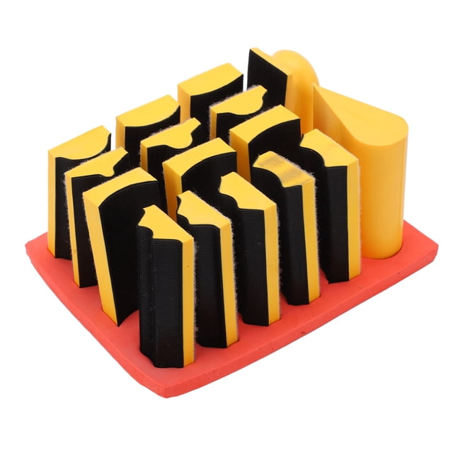 16PCS Hand Grinding Blocks Self Adhesive Groove Curved Surface Polishing Block for Woodworking