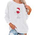 thumbnail image 2 of Nouveaux Hauts pour Femmes 2023 Manches Longues Col Rond Hauts Chemises Amples Imprimé de Noël Blouse Graphique Coupe Décontractée Chandail en Molleton Oversize pour Femmes, 2 of 6