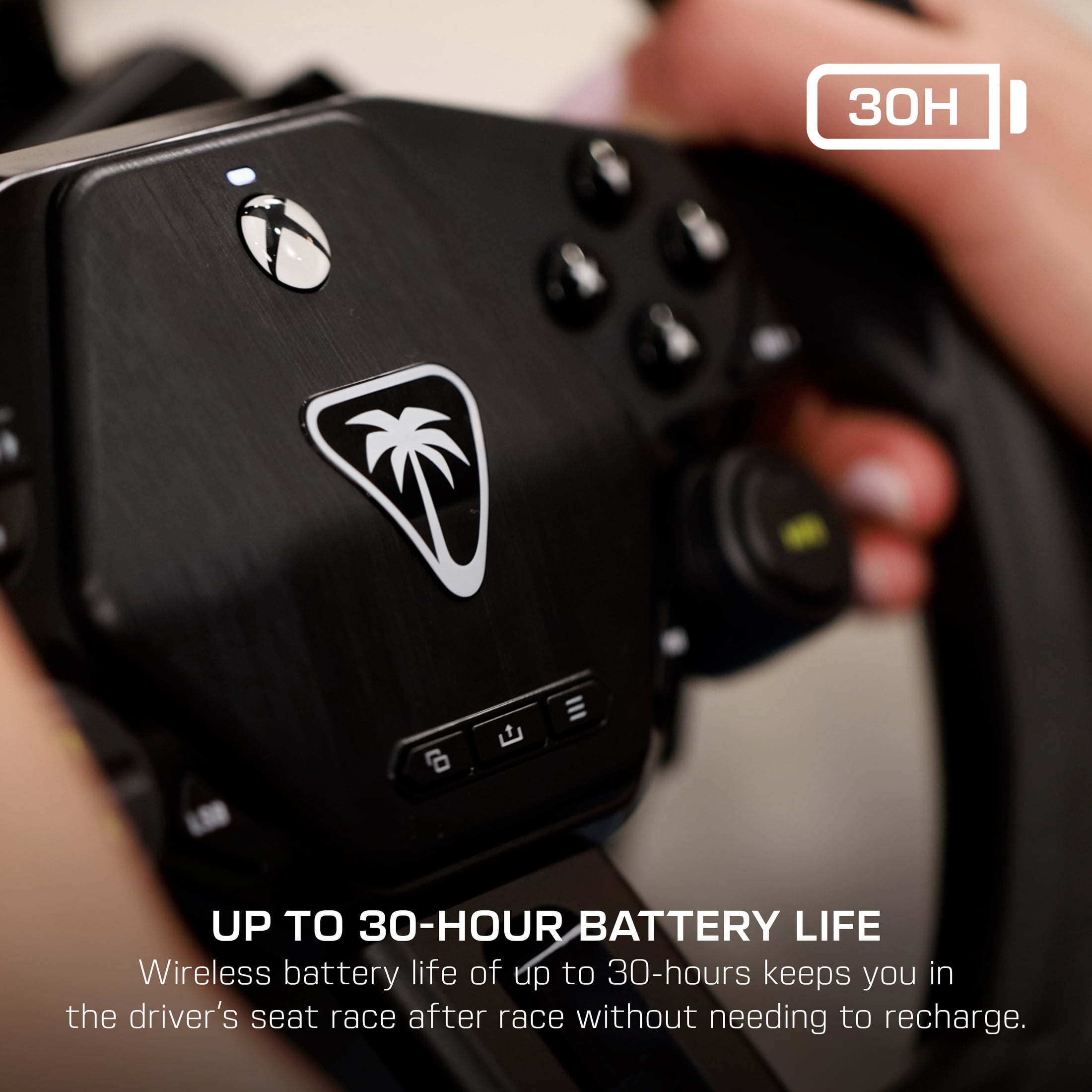 Système de volant de course sans fil Turtle Beach Racer (Noir) - Sous licence officielle pour Xbox Series X|S, Xbox One et Windows - Design complet, connexion sans fil fiable, jusqu'à 30 h d'autonomie