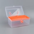 thumbnail image 1 of Clearance Art Bin Storage Box With Handle Art Supply Box Clear Plastic Multipurpose Portable Handled Organizer Storage Box, Container For Nail Supplies Red Plastic, 1 of 4