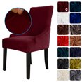 thumbnail image 1 of Amdohai Chair Cover Velvet Chair Slipcovers Removable Washable Soft Dining Chair Protector Cover Wine Red, 1 of 8
