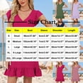 thumbnail image 3 of LOVZFMLL Robes d'Été pour Femmes 2025 Col en V Manches Courtes Volantées Ourlet à Volants Robe Smock Mini Décontractée Plage Vacances Vêtements pour Femmes Rose Vif G, 3 of 8
