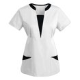 thumbnail image 1 of T-Shirts Oversize pour Femmes, Chemise à Manches Courtes Décontractée Col en V, Hauts pour Femmes Blanc TG, 1 of 3