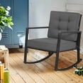 thumbnail image 1 of Costway Patio Rattan Rocker Chair Outdoor Glider Rocking Chair Cushion Lawn Grey, 1 of 9