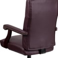thumbnail image 3 of Martha Washington Burgundy Leather Executive Swivel Chair with Arms, 3 of 9
