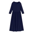 thumbnail image 1 of 2025 Robe à Volants à Manches Longues pour Tout-Petit Col Rond Solide Ample Taille P Robe 8 Robe Décontractée Tenue Quotidienne Longue Robe Bleue pour S Maxi Princesse, 1 of 5